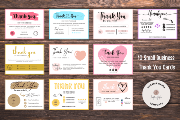 10 Small Business Thank You Cards Bundle
