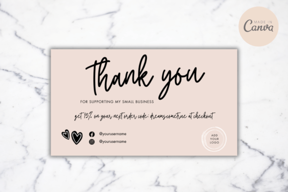 Blush Pink Order Thank You Business Card: The Ultimate Digital Template for Modern Businesses