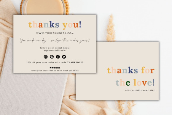 Editable Small Business Thank You Cards