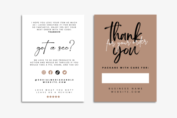 Modern Boho Business Thank You Card: A Digital Template for Gratitude