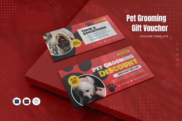 Pet Grooming Gift Voucher Design Ideas