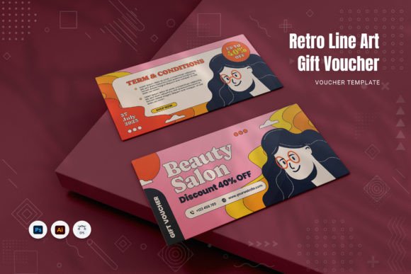 Retro Line Art Gift Voucher