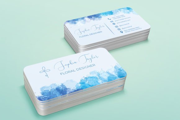 Watercolor Business Card Design Template